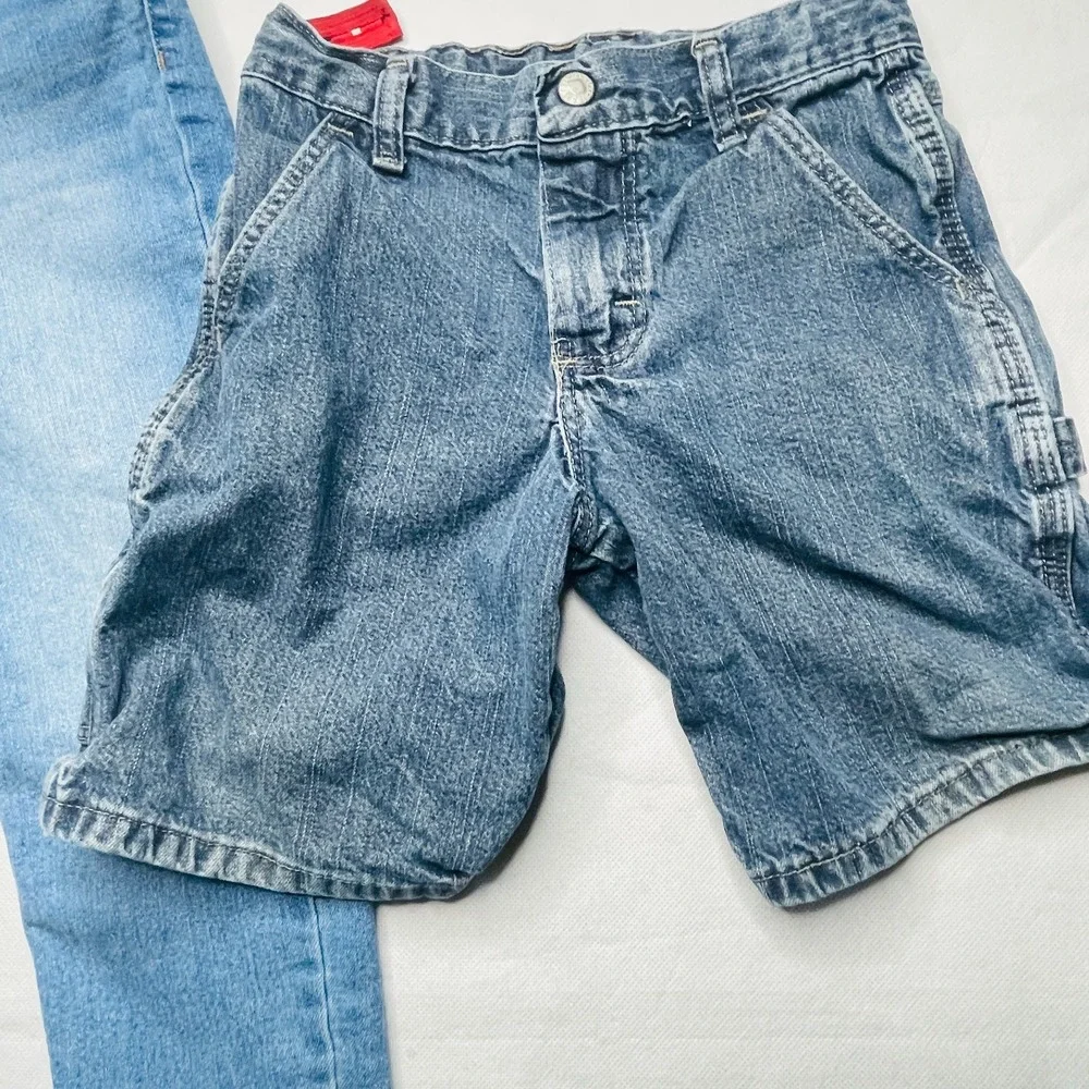 Wrangler Jeans & OshKosh Shorts Boys Kids Lot Size 5 6 Blue Denim Playwear Set